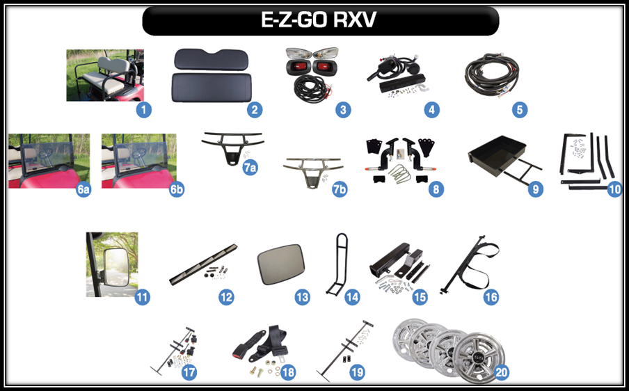 Replacement Parts for EZGO RXV